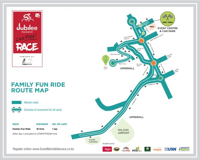 Family Fun Ride Route - 16kms